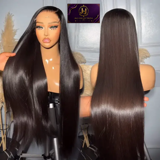 100% Vietnamese Super Double Drawn Glueless Straight Nature Color 13x4 Lace Frontal Wig SDD Raw Virgin Human hair 30inch