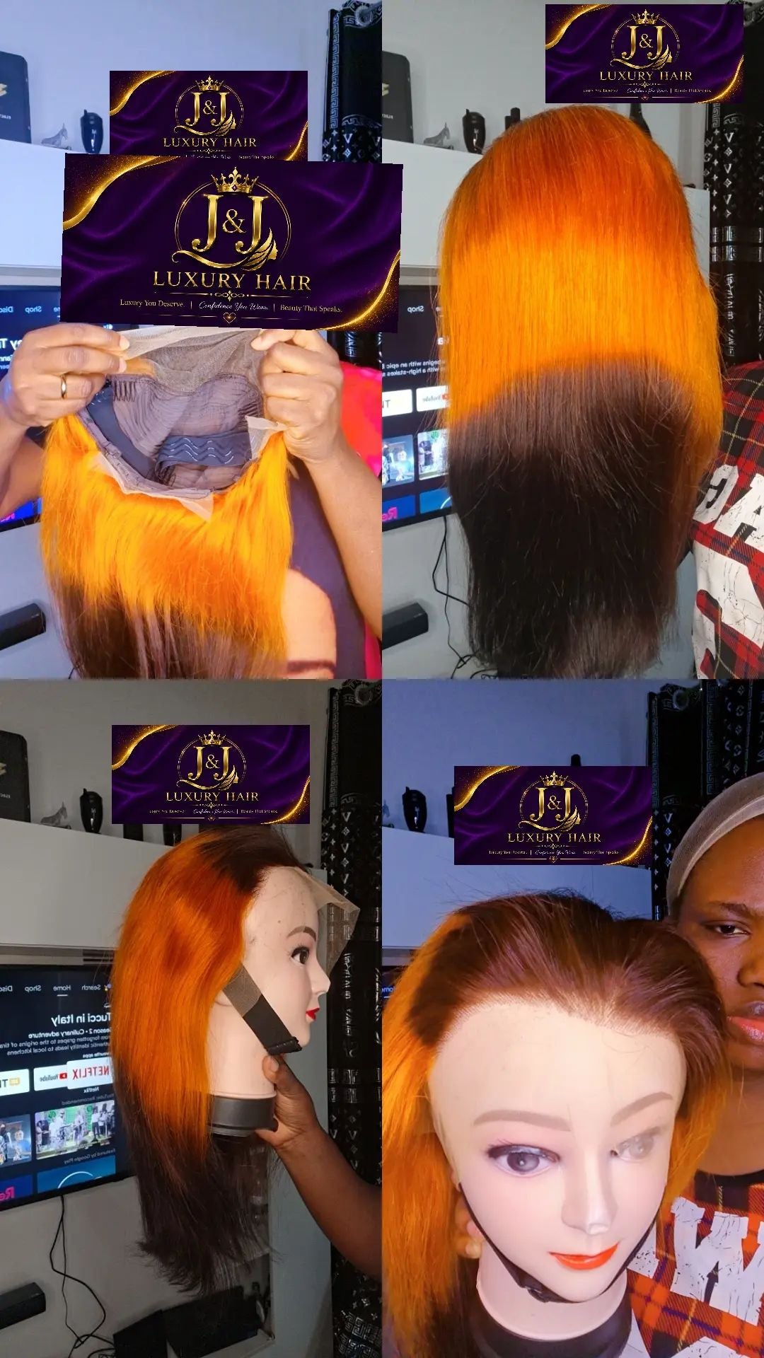 bone straight wig 18inch full frontal