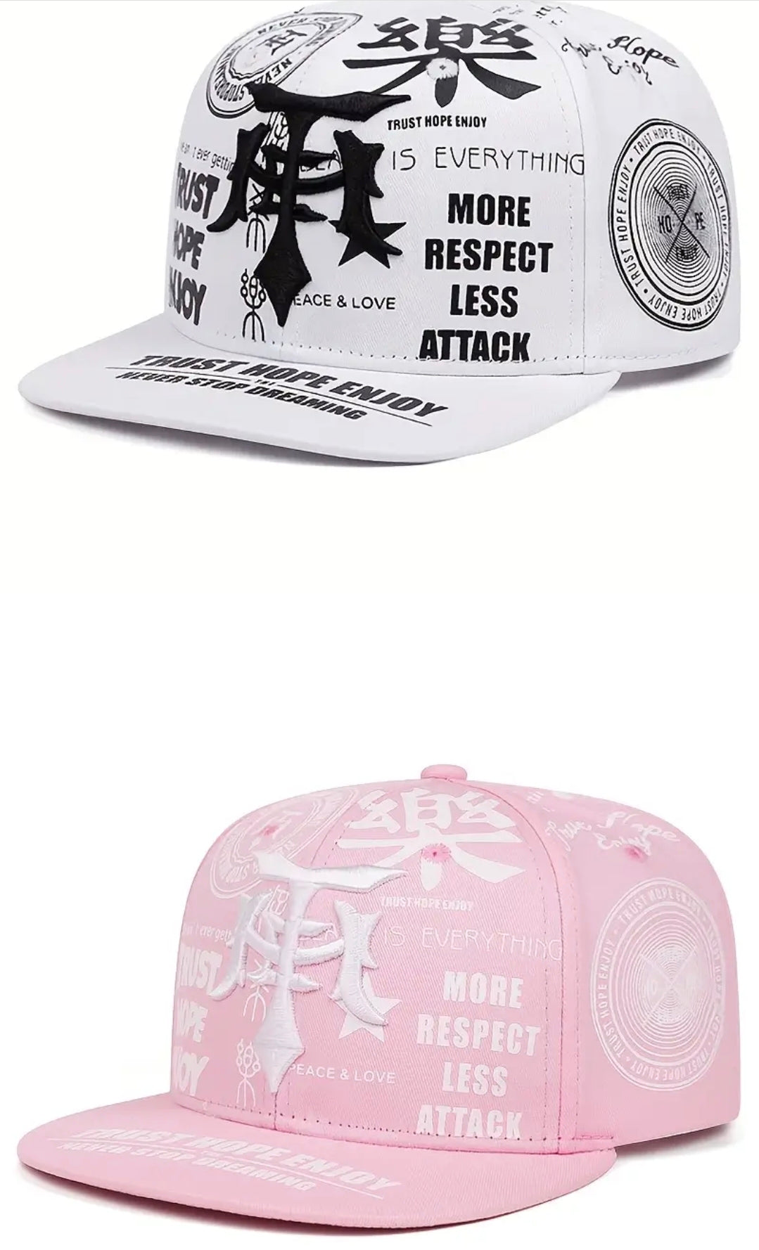 2D Flat - 2026 New High Quality Character Dagger Graffiti Hard Top Flat Edge Hat Unisex Adjustable Snap Back Vintage Hat