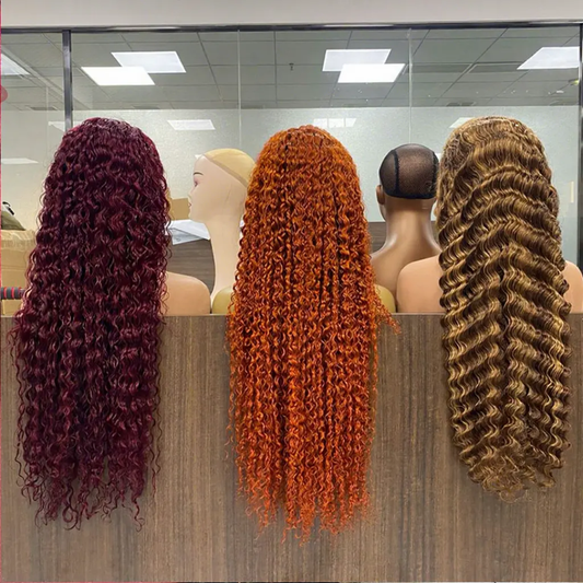 30" Luxury Human Hair Curly Lace Front Wig
