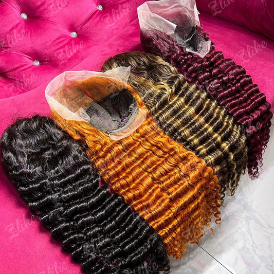 30" Luxury Human Hair Curly Lace Front Wig