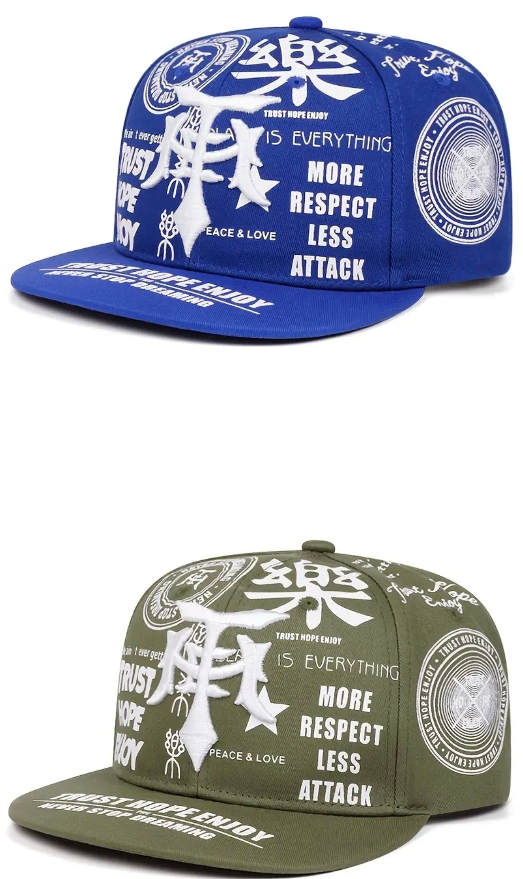2D Flat - 2026 New High Quality Character Dagger Graffiti Hard Top Flat Edge Hat Unisex Adjustable Snap Back Vintage Hat