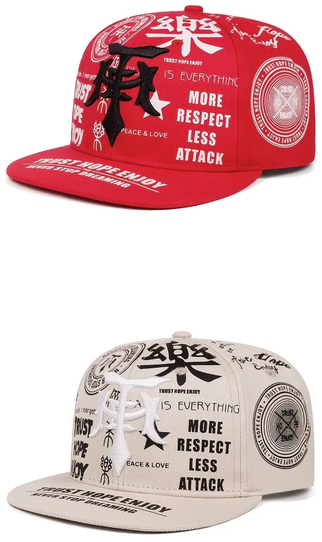2D Flat - 2026 New High Quality Character Dagger Graffiti Hard Top Flat Edge Hat Unisex Adjustable Snap Back Vintage Hat