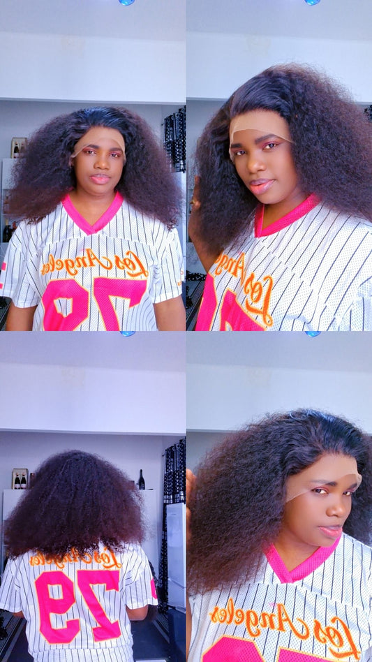 13x4 full frontal Pixie curls 22 inch 100% human hair, u can style or combo